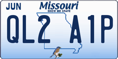 MO license plate QL2A1P