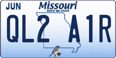MO license plate QL2A1R