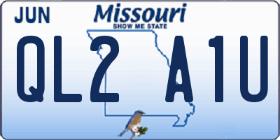 MO license plate QL2A1U