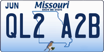 MO license plate QL2A2B