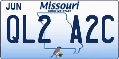 MO license plate QL2A2C