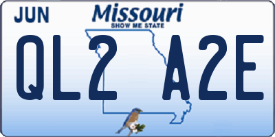 MO license plate QL2A2E