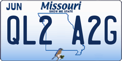 MO license plate QL2A2G