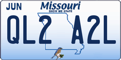 MO license plate QL2A2L