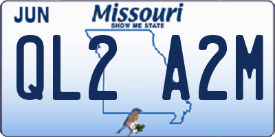 MO license plate QL2A2M
