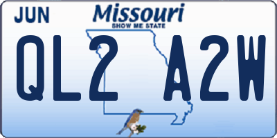 MO license plate QL2A2W