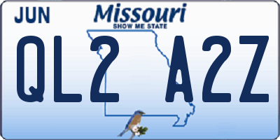 MO license plate QL2A2Z