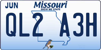 MO license plate QL2A3H