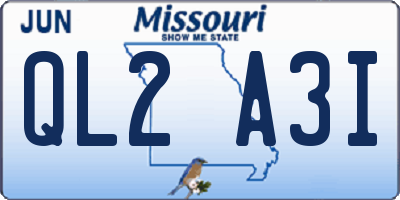 MO license plate QL2A3I
