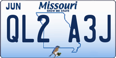 MO license plate QL2A3J