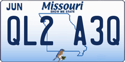 MO license plate QL2A3Q