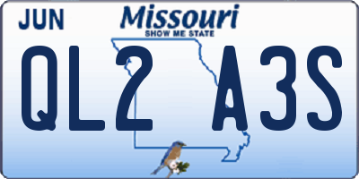 MO license plate QL2A3S
