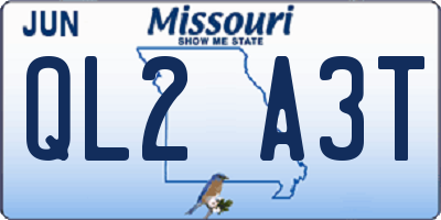 MO license plate QL2A3T