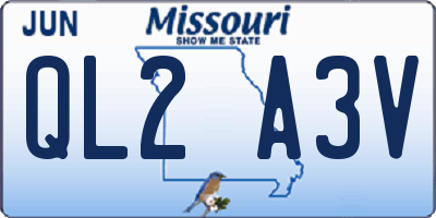 MO license plate QL2A3V