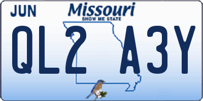 MO license plate QL2A3Y