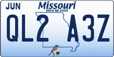 MO license plate QL2A3Z