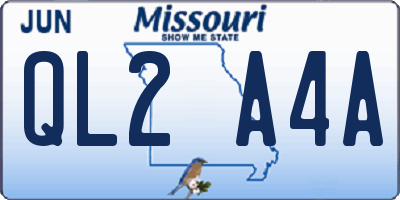 MO license plate QL2A4A