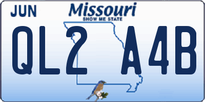 MO license plate QL2A4B