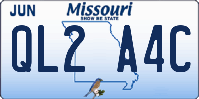 MO license plate QL2A4C