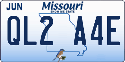MO license plate QL2A4E