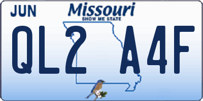 MO license plate QL2A4F