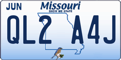 MO license plate QL2A4J