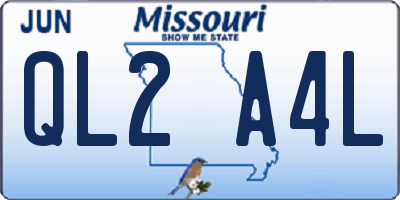 MO license plate QL2A4L