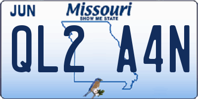 MO license plate QL2A4N