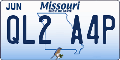 MO license plate QL2A4P