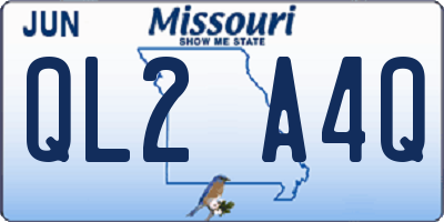 MO license plate QL2A4Q