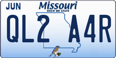 MO license plate QL2A4R