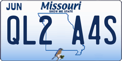 MO license plate QL2A4S