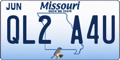 MO license plate QL2A4U