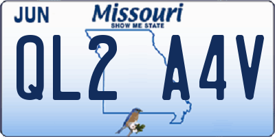 MO license plate QL2A4V