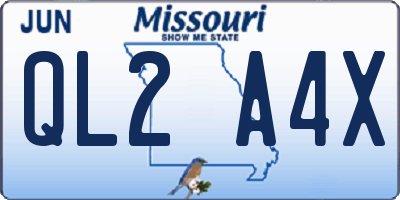 MO license plate QL2A4X