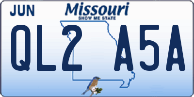 MO license plate QL2A5A