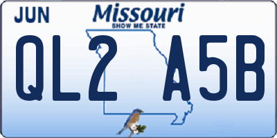 MO license plate QL2A5B