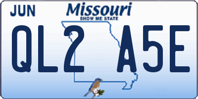 MO license plate QL2A5E
