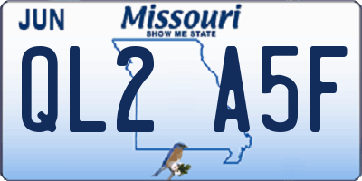 MO license plate QL2A5F