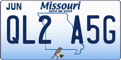 MO license plate QL2A5G