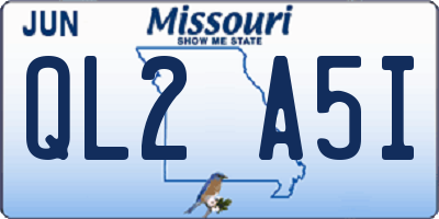 MO license plate QL2A5I