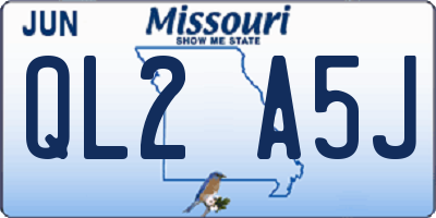 MO license plate QL2A5J