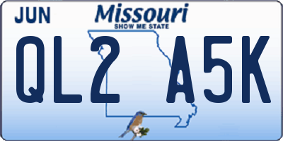 MO license plate QL2A5K