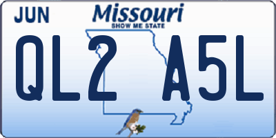 MO license plate QL2A5L