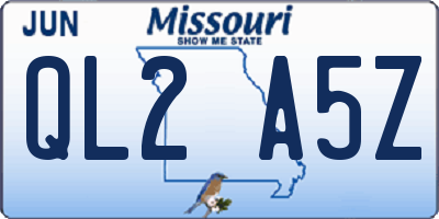 MO license plate QL2A5Z