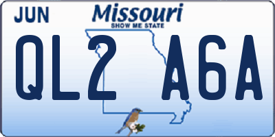 MO license plate QL2A6A