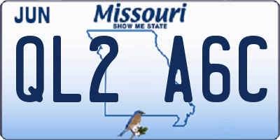 MO license plate QL2A6C