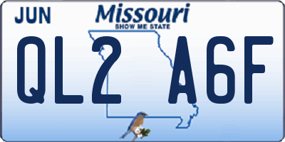 MO license plate QL2A6F