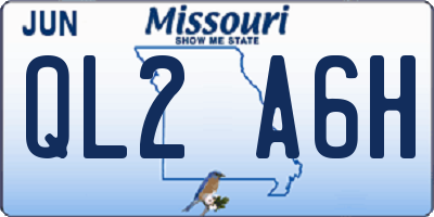 MO license plate QL2A6H