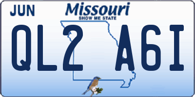 MO license plate QL2A6I